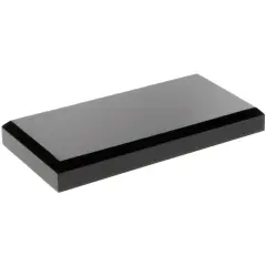 Plymor Black Acrylic Rectangular Beveled Display Base, 6" W x 3" D x 0.75" H