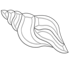 11-1/2" x 5-1/4" Exquisite Clear Glass Conch Shell Bevel Cluster EC302