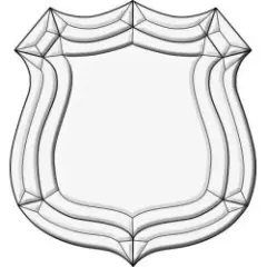 8-1/2" x 8-1/2" Exquisite Clear Glass Police Badge Bevel Cluster EC236