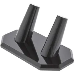 Plymor Black Acrylic Ring Finger Display, Double, 3.75" W x 2.25" D x 1.75" H