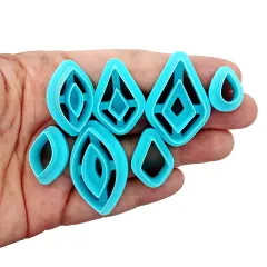 Boho Shape Clay Cutters for Earrings, Drops & Diamonds, 7 pc, Adorabilities