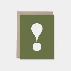 Surprise Exclamation Point Card, Olive