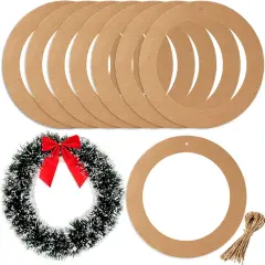 20 Pieces Large Hanging Round Wreath frames 12Inch Cardboard Wreath Rings for DIY Crafts Paper Round Circle Hanging Ornaments Decorations with Hole Twine for Decor