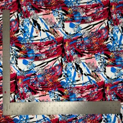 1 Yard Floral Liverpool Fabric Stretch Knit, 58"-60" Wide, Perfect for Clothing Projects Pink