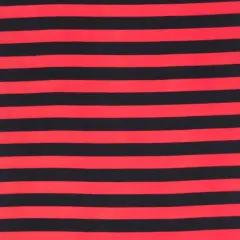 1 Yard ITY Knit Stripe Print Fabric for Fashion and Decor 60 Inches Wide Black/Red