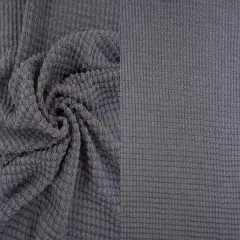 1 Yard Polyester Rayon Spandex Oversize Waffle Knit Solid Fabric 54/56" Width GREY