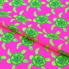Lucid Aquatic Turtles Printed Spandex Fabric Famous
