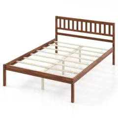Wood Platform Bed Frame with Headboard and Slat Support &ndash; Twin/Full/Queen Size