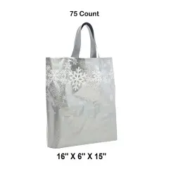 Printed Snowflake LDPE Bags 16&rdquo; x 6&rdquo; x 15&rdquo; Holiday Packaging