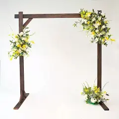 7 feet Dark Brown Wood BACKDROP STAND Square Wedding Arch Events Decorations