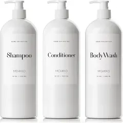 Shampoo and Conditioner Dispenser Bottles - Set of 3