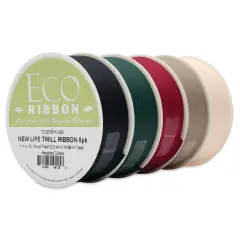Morex New Life Twill Ribbon - Dark, 1" x 3.25 yd, Pkg of 5