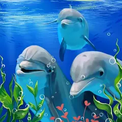 Dolphins Diamond Painting Kits 13.78X13.78 Inch