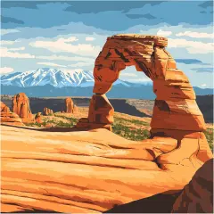 Arches Paint by Numbers, Arches National Park Paint by Numbers for Adults, Utah Scenery Paint by Number Kits, Nature Scenery Easy Oil Canvas, Home Wall Decor