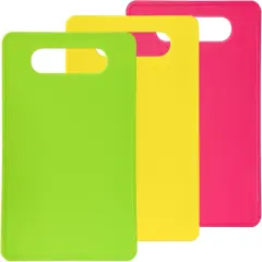 Kitchen Cutting Board Set of 3, Plastic Cutting Boards with Easy Grip Handle for Kitchen Cooking, Non Slip Cutting Mat Pad for Meat, Fruit, Vegetables, 12 Inch by 8 Inch
