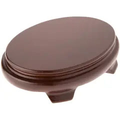Plymor Walnut Oval Wood Veneer Footed Display Base, 5.5" W x 4" D x 1.25" H (5" x 3.5" Display Area)