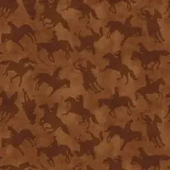 Brown Saddle Cowboys Yellowstone Cotton Wideback Fabric per yard