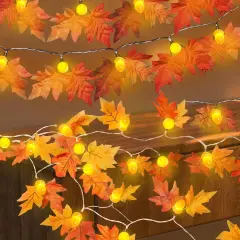 Fall Garland with Lights - 2 PACK