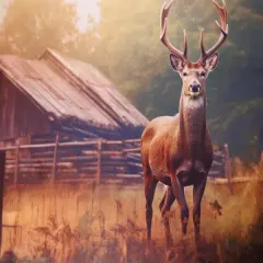 Mook Fabrics Wildlife Cotton Fabric [45 in. Wide] - By The Yard Deer (36" Panel)