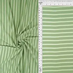 Striped Viscose Crepe Fabric 1 Yard Soft Draping Texture Lightweight 58/60" Wide Sage