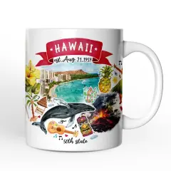 Artistic Hawaii State Themes and Landmarks Mug