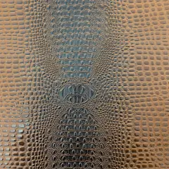 1 Yard 3D Embossed Gator Vinyl Fabric Faux Alligator Upholstery Craft Material Durable 56" Width Brown