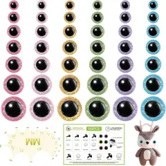 Upgraded Glitter Safety Eyes 168Pcs 12-30mm