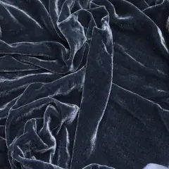 1 Yard Silk Rayon Velvet Fabric 45 Inches Width Charcoal Gray