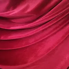 1 Yard Stretch Velvet Fabric Medium Weight Soft Sheen 4-Way Stretch 58/60" Width Red