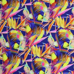 Tropical Fish Birds of Paradise Printed Spandex