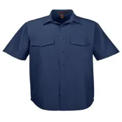 Harriton&reg; Men's Key West Short-Sleeve Performance Staff Shirt Navy