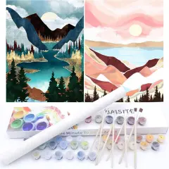 Sunset Lake Mountains Paint by Numbers