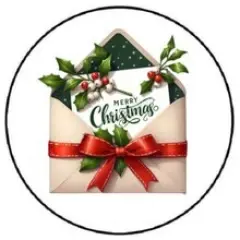 Kitcheniva Merry Christmas Mail Letter Envelope Seal Label Stickers Glossy/Matte 1.2" to 3"