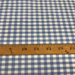1 Yard Coppen Blue 1/4&Prime; Gingham Checkered Poly Cotton Fabric 58/59 Inch Wide Multi-Purpose Sewing Material