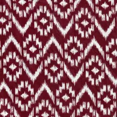 Tribal Boho Print Fabric DTY Brushed Knit 58/60" Wide Soft Stretch Material BURGUNDY