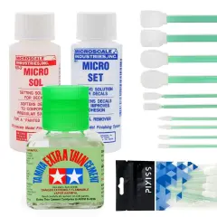 Micro Sol Decal Setting Solution & Tamiya Extra Thin Cement (40ml) &ndash; Perfect Bundle for Model Building and Decal Application