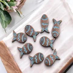 *30* 20x13mm Copper Patina Fish Beads