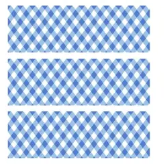 Blue Gingham Edible Cake Cupcake Border Strips Decorations (2.5x10 inch Strips (3))