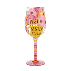 Enesco Lolita Best Sister Ever Wine Glass