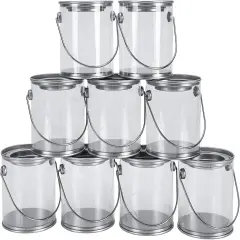 9 Pack Mini Clear Plastic Paint Cans