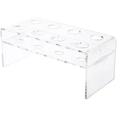 Plymor Clear Acrylic Ice Cream Cone Display Holder Riser, 5.125" H x 2.375" W x 6" D (Fits 8 Sugar Cones)