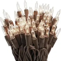 21ft 100 Count String Lights on Brown Wire Cord for Xmas