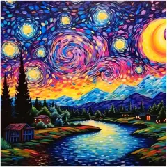 Starry Night Diamond Painting Kit - 12x12 inch