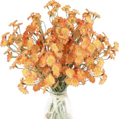 24pcs Burnt Orange Small Artificial Flowers
