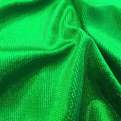 Legacy Foiled Stretch Velvet Fabric Kelly/Kelly