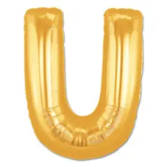 LETTER U FOIL BALLOON Metallic Gold