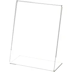 Plymor Clear Acrylic Sign Display / Literature Holder (Angled), 5.5" W x 7" H
