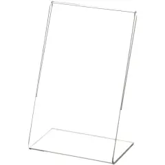 Plymor Clear Acrylic Sign Display / Literature Holder (Angled), 3.5" W x 5.5" H