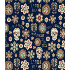 Sugar Skulls Fiesta Cotton Fabric | By The Yard | Sewing and Crafting | 44 inches wide