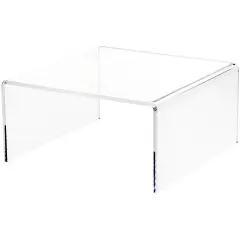 Plymor Clear Acrylic Short Square Display Riser, 4.5" H x 9" W x 9" D (1/4" thick)